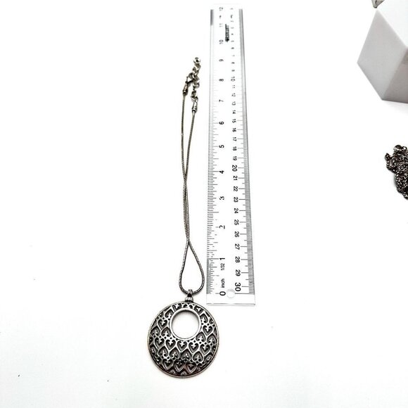Brighton Silver Plated 16 - 18 Inch Filigree Circle Pendant Necklace - Picture 4 of 4